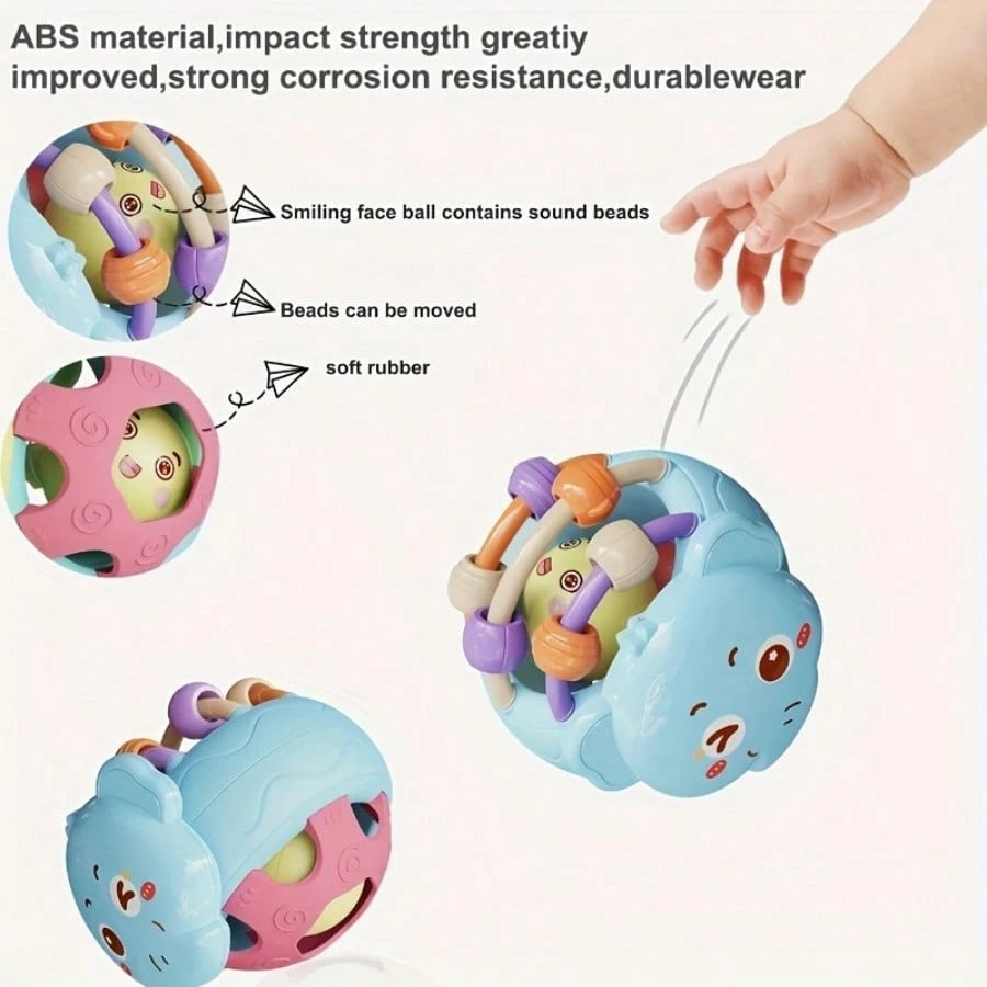 1pc Baby Rattle Toy, Soft Silicone Snail & Elephant Grab Ball Shaker, Soothing Teether For Infant Daily Parent-Child Interaction & Entertainment
