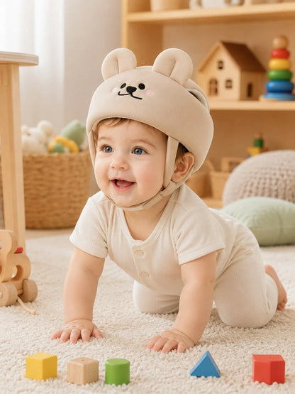 1pc Baby Toddler Anti-Collision Helmet Soft Adjustable Head Guard Cap For Crawling Walking Play Indoor Outdoor Unisex Breathable Lightweight Durable