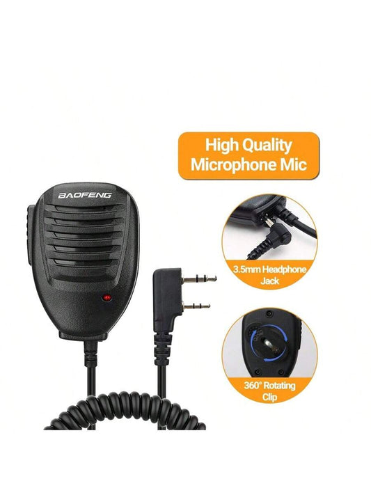 1pc Baofeng UV-5R Original Handheld Microphone Speaker Mic K 2 Pin For Baofeng Portable Radio UV5R BF-888S UV-82 UV17 Walkie Talkie