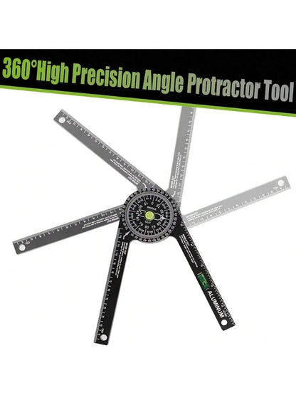1pc Bevel Protractor With Laser Level- High Precision 360° Internal & External Angle Measurement, Ergonomic Design Suitable For Carpenters, Plumbers And Construction Industry