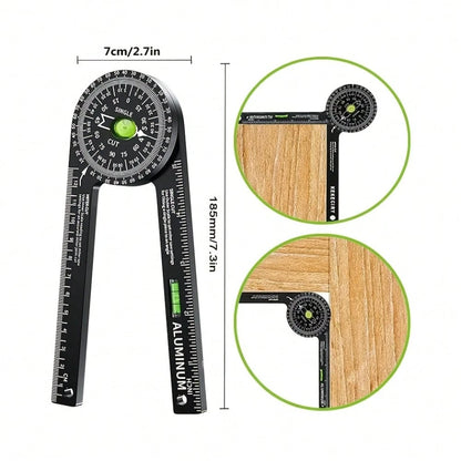 1pc Bevel Protractor With Laser Level- High Precision 360° Internal & External Angle Measurement, Ergonomic Design Suitable For Carpenters, Plumbers And Construction Industry