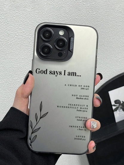 1pc Bible Verse Design Shockproof Protective Phone Case Compatible With 16 Pro Max 15 14 Plus 13 12 11 Religious Christian Scripture Quote Pattern Soft Silicone Bumper Cover Anti-Scratch Durable Phone