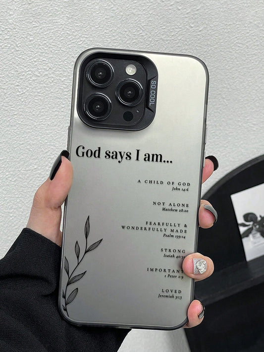 1pc Bible Verse Design Shockproof Protective Phone Case Compatible With 16 Pro Max 15 14 Plus 13 12 11 Religious Christian Scripture Quote Pattern Soft Silicone Bumper Cover Anti-Scratch Durable Phone