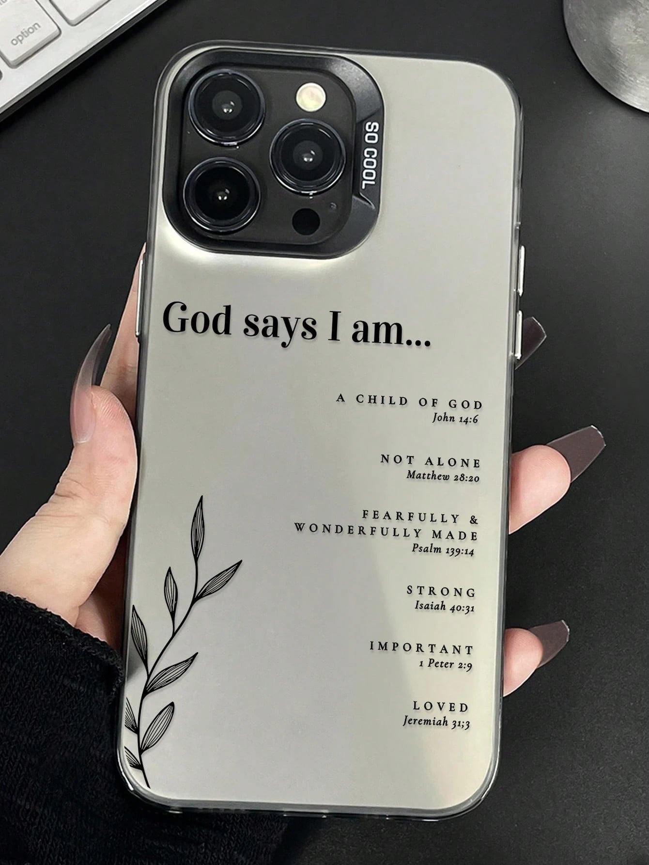 1pc Bible Verse Design Shockproof Protective Phone Case Compatible With 16 Pro Max 15 14 Plus 13 12 11 Religious Christian Scripture Quote Pattern Soft Silicone Bumper Cover Anti-Scratch Durable Phone