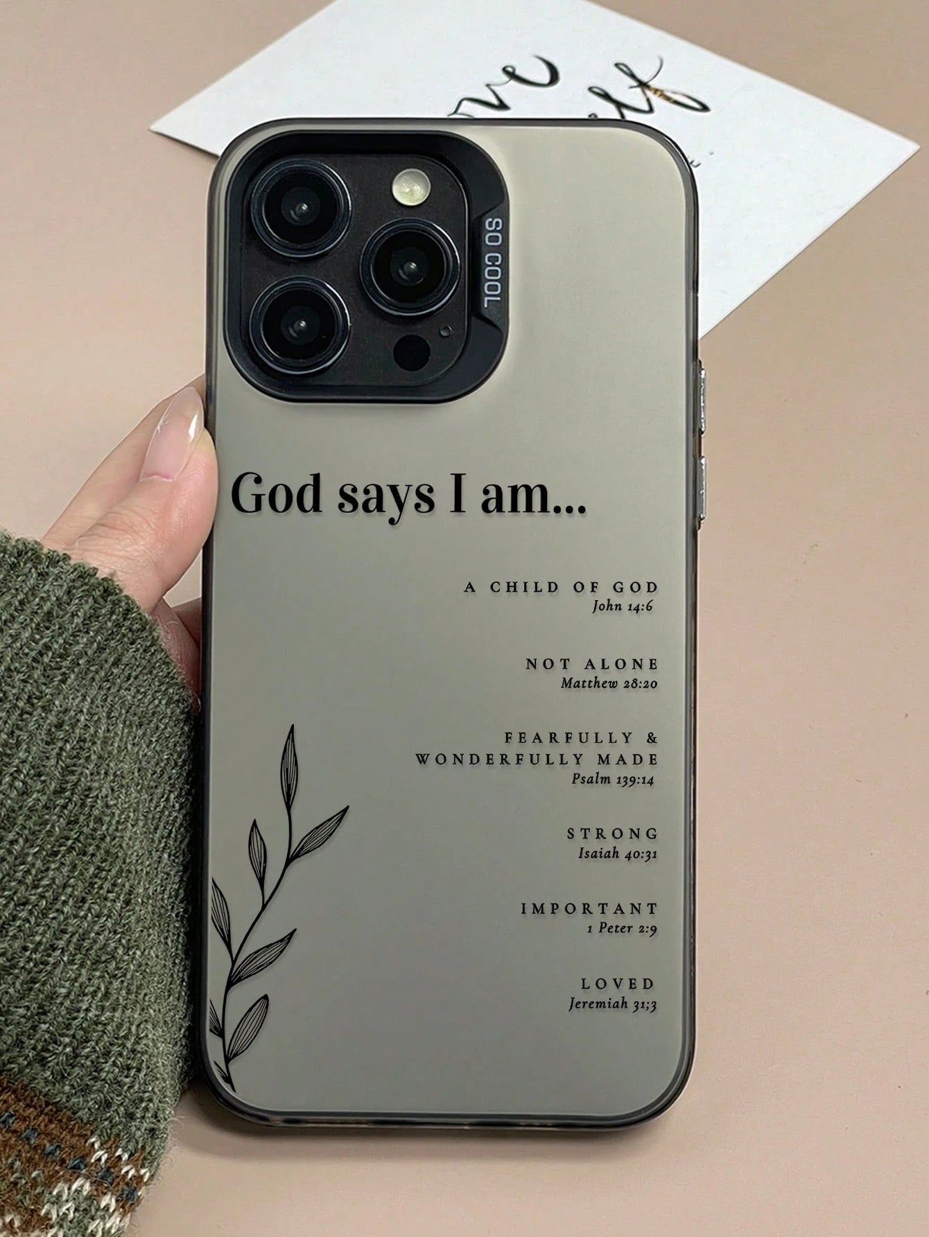 1pc Bible Verse Design Shockproof Protective Phone Case Compatible With 16 Pro Max 15 14 Plus 13 12 11 Religious Christian Scripture Quote Pattern Soft Silicone Bumper Cover Anti-Scratch Durable Phone