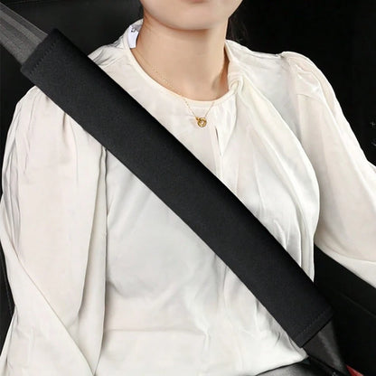 1pc Black Car Seat Belt Shoulder Pad Cover, Long Truck Belt Protector, Universal For All Seasons