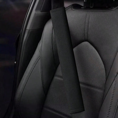 1pc Black Car Seat Belt Shoulder Pad Cover, Long Truck Belt Protector, Universal For All Seasons