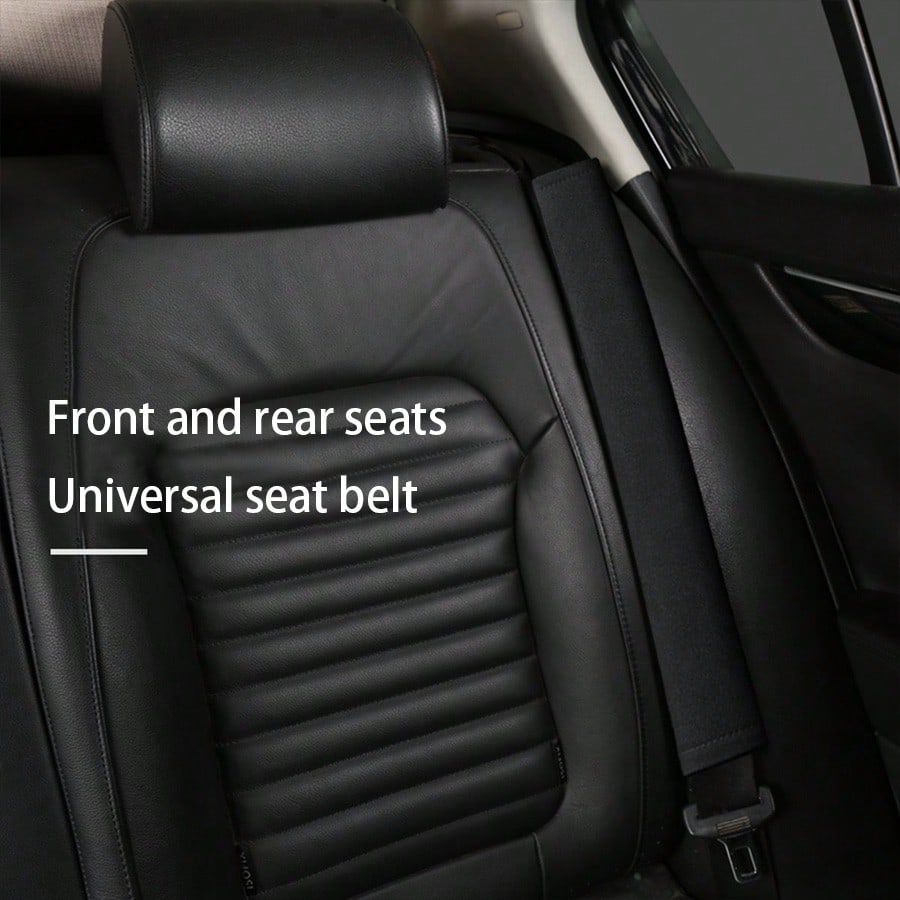 1pc Black Car Seat Belt Shoulder Pad Cover, Long Truck Belt Protector, Universal For All Seasons
