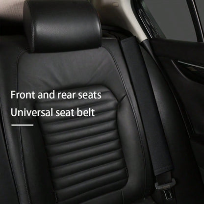 1pc Black Car Seat Belt Shoulder Pad Cover, Long Truck Belt Protector, Universal For All Seasons