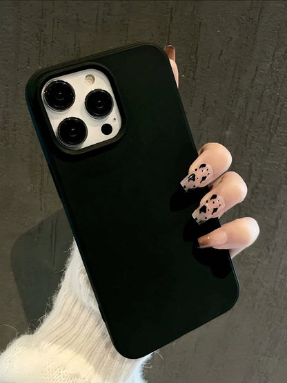 1pc Black Solid Color TPU Phone Case Compatible With IPhone 17 Pro Max, 11/12/13/14 Plus, 7/8 Plus, XR/7/8 Plus, 15 Pro Max, 17 Air, 16 Pro Max, Shockproof Protective Cover