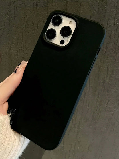 1pc Black Solid Color TPU Phone Case Compatible With IPhone 17 Pro Max, 11/12/13/14 Plus, 7/8 Plus, XR/7/8 Plus, 15 Pro Max, 17 Air, 16 Pro Max, Shockproof Protective Cover