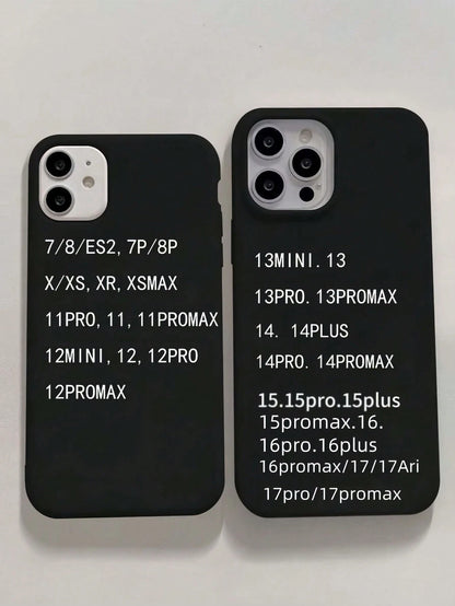 1pc Black Solid Color TPU Phone Case Compatible With IPhone 17 Pro Max, 11/12/13/14 Plus, 7/8 Plus, XR/7/8 Plus, 15 Pro Max, 17 Air, 16 Pro Max, Shockproof Protective Cover