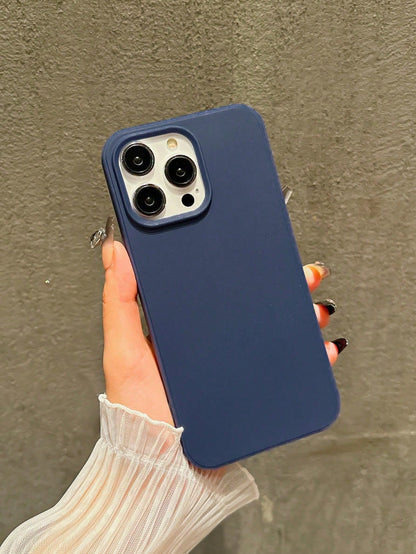 1pc Black Solid Color TPU Phone Case Compatible With IPhone 17 Pro Max, 11/12/13/14 Plus, 7/8 Plus, XR/7/8 Plus, 15 Pro Max, 17 Air, 16 Pro Max, Shockproof Protective Cover