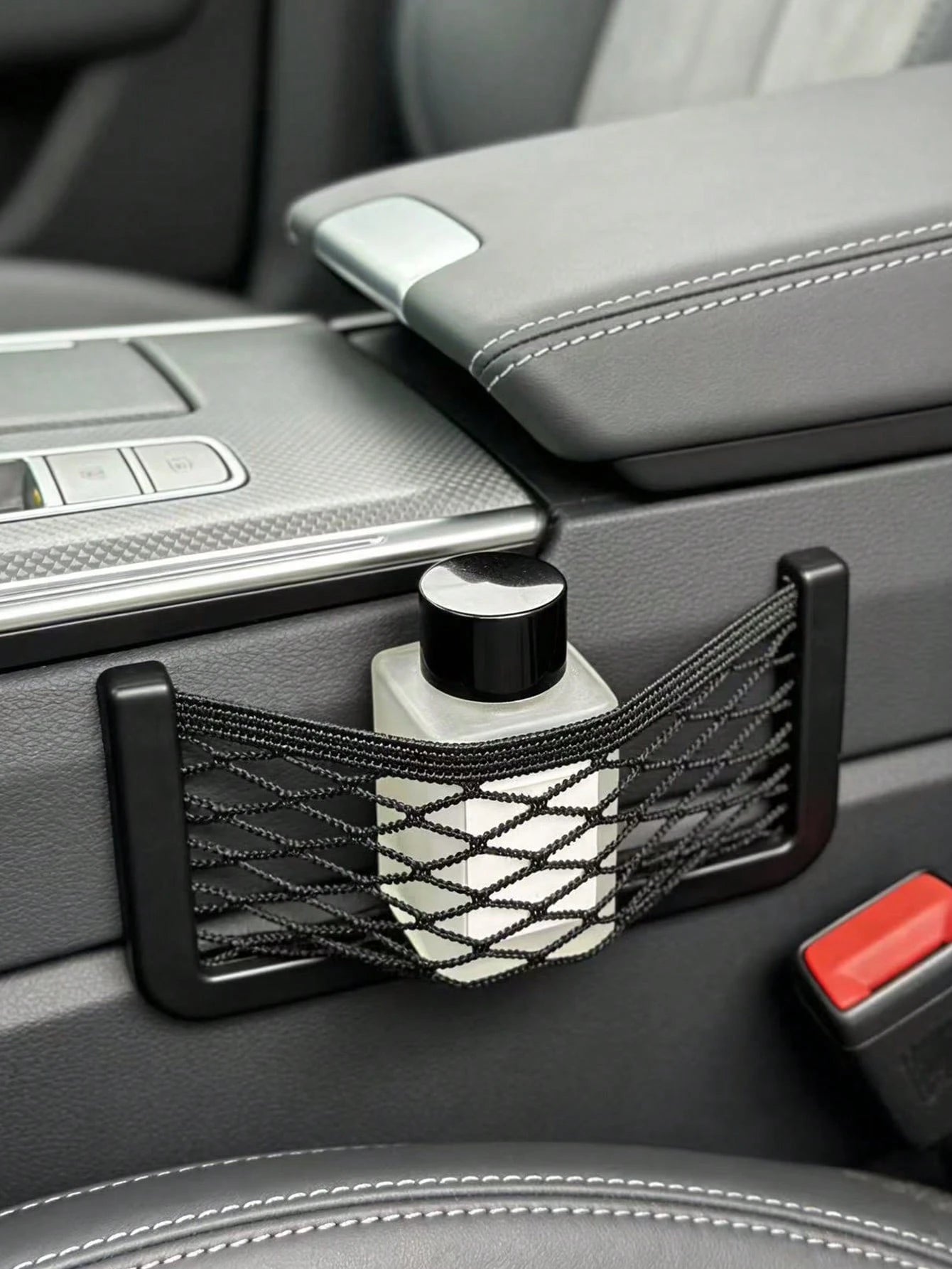 1pc Black Storage Net Bag, Car Seat Storage Net, Center Console Storage Net, Auto Accessories