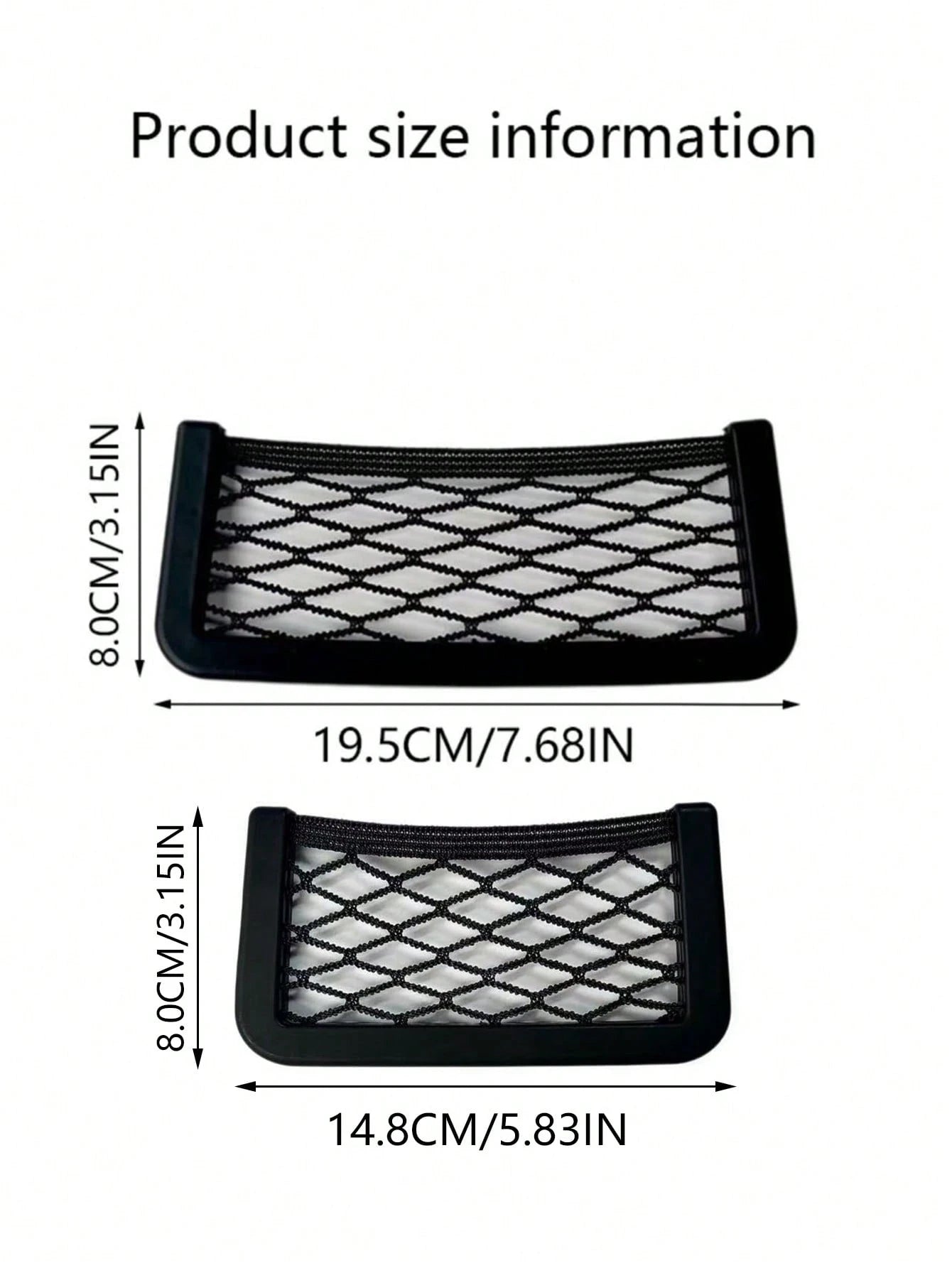 1pc Black Storage Net Bag, Car Seat Storage Net, Center Console Storage Net, Auto Accessories