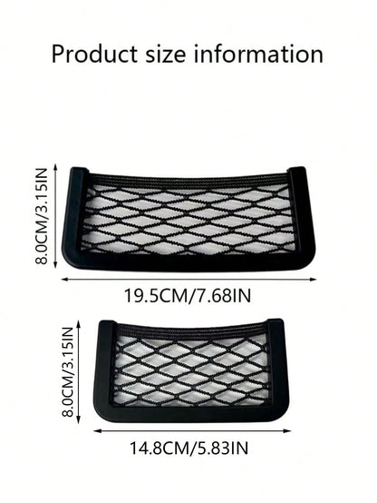 1pc Black Storage Net Bag, Car Seat Storage Net, Center Console Storage Net, Auto Accessories