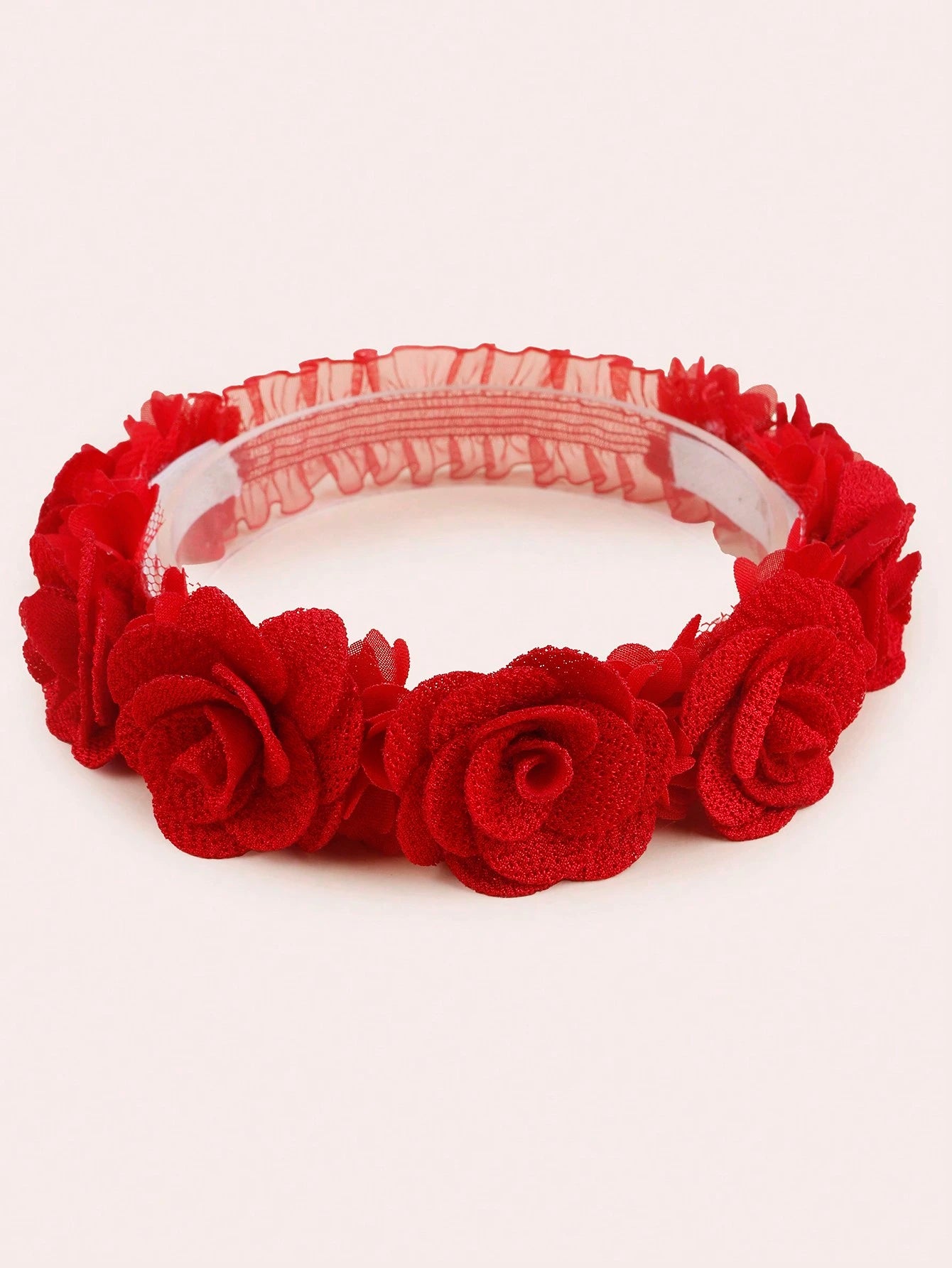 1pc Burgundy Layered Rose Flower Baby Headband Love Valentine