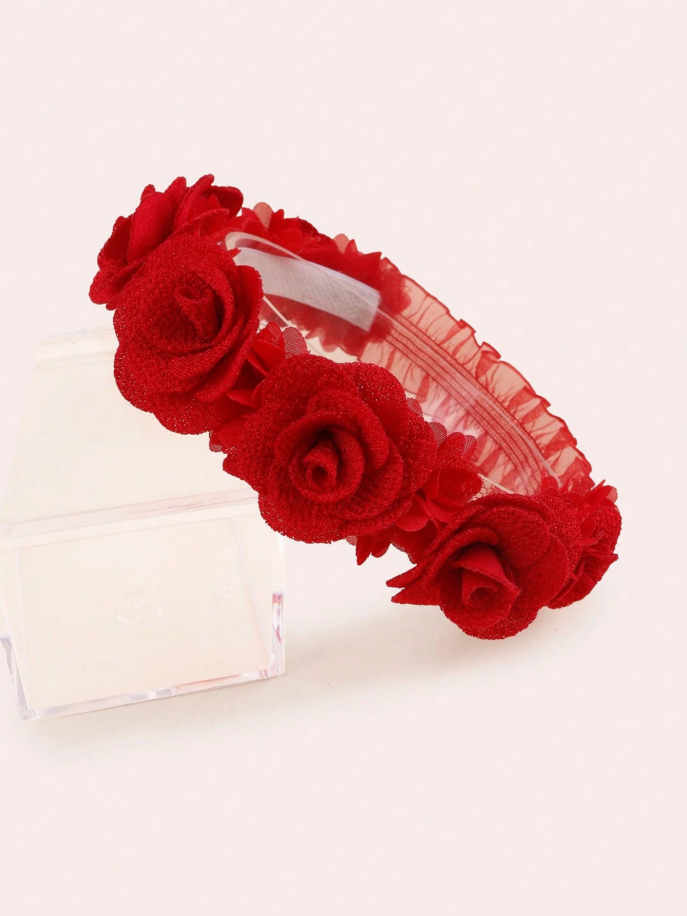 1pc Burgundy Layered Rose Flower Baby Headband Love Valentine