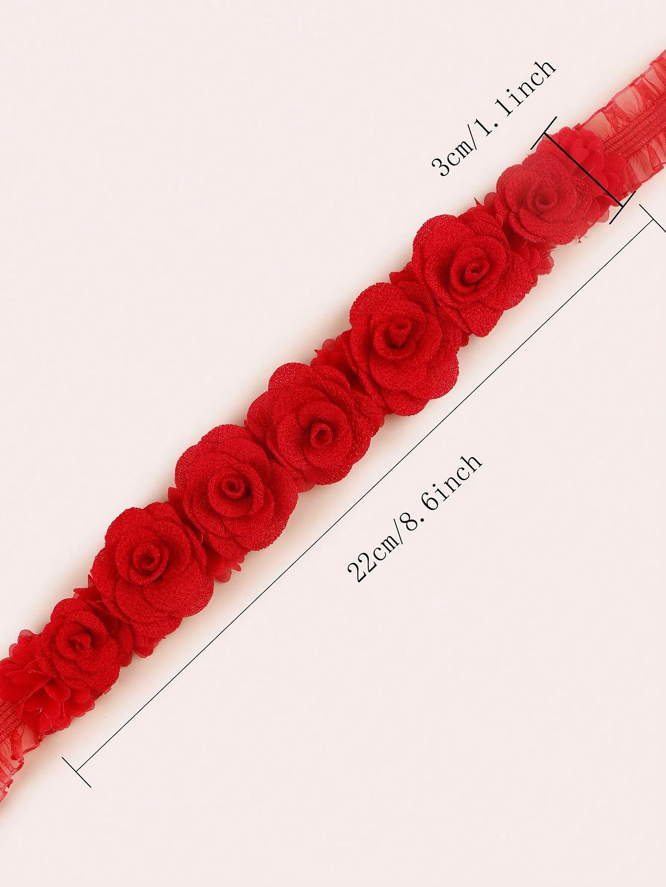 1pc Burgundy Layered Rose Flower Baby Headband Love Valentine