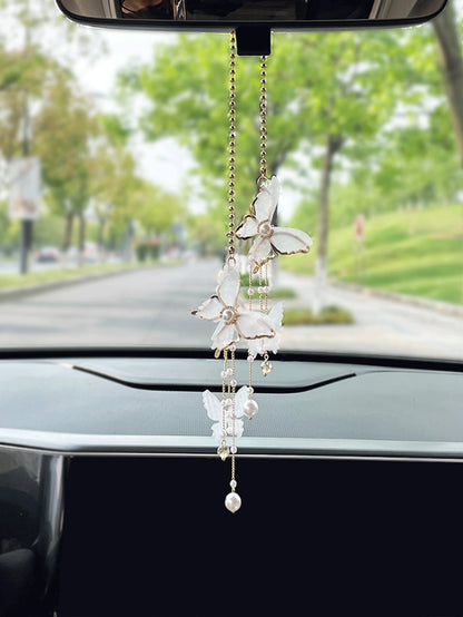 1pc Butterfly Car Pendant Interior Decoration Ornament, Rearview Mirror Hanging Decor For Women