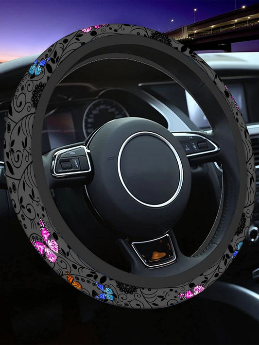 1pc Butterfly Pattern Car Steering Wheel Cover