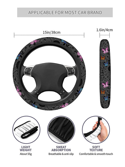 1pc Butterfly Pattern Car Steering Wheel Cover