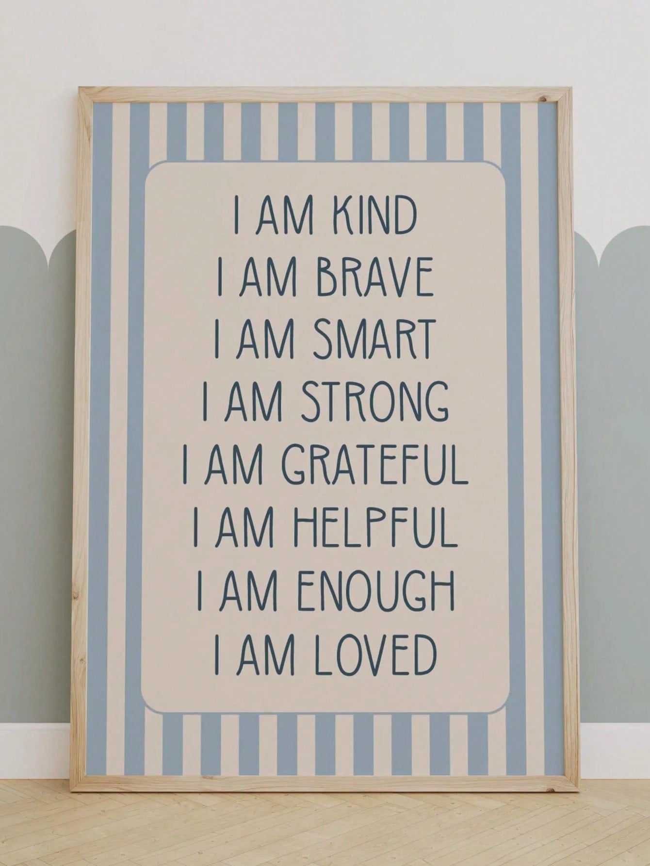 1pc Canvas Waterproof Children's Room Decor Poster, Framed Wall Art, Positive Message Poster, Positive Print, Children's Playroom Print, Nursery Print, Children's Positive Affirmations, Suitable For C