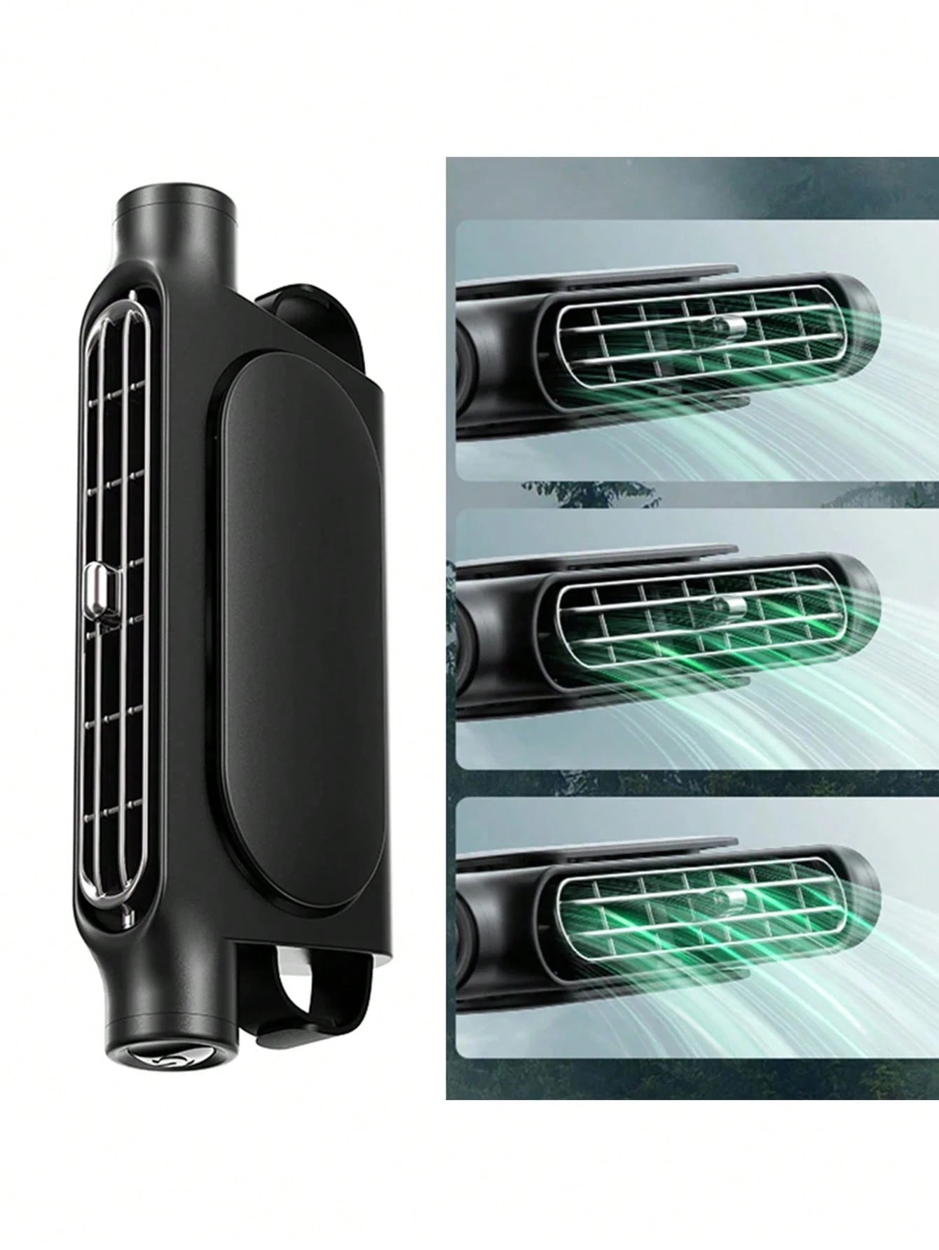 1pc Car Cooling Fan, Rear Seat Headrest Fan, Adjustable Speed, USB Powered Bladeless Strong Electric Air Circulator Fan