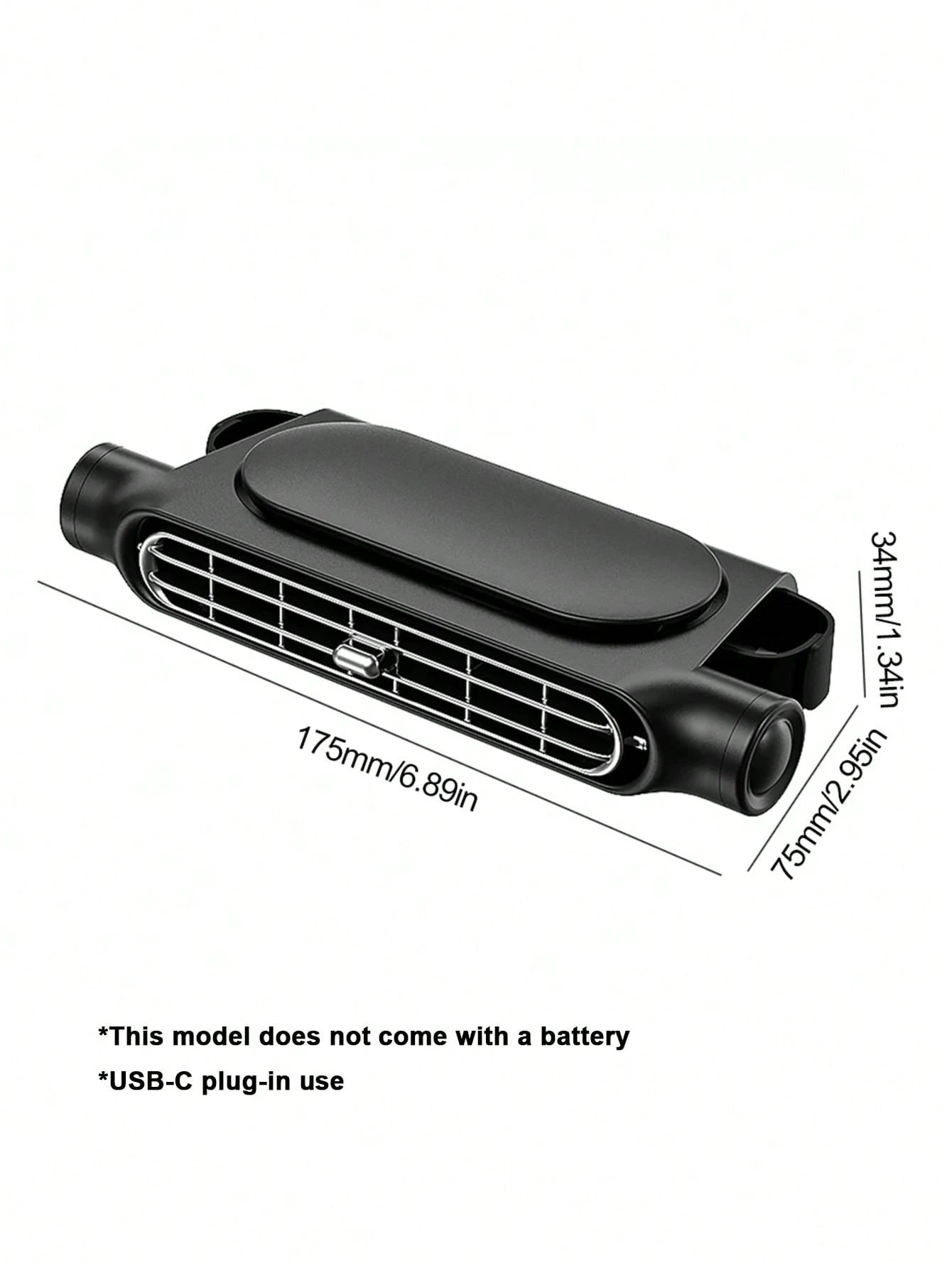 1pc Car Cooling Fan, Rear Seat Headrest Fan, Adjustable Speed, USB Powered Bladeless Strong Electric Air Circulator Fan