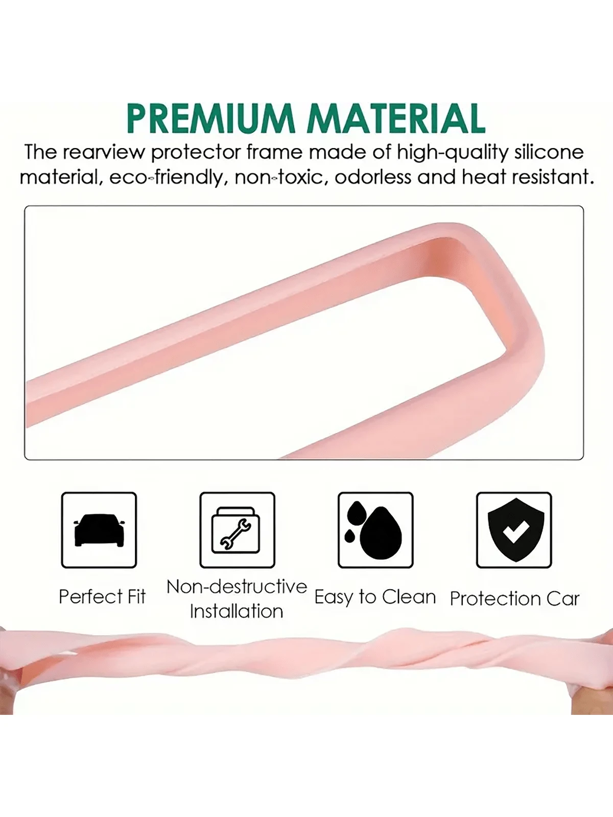 1pc Car Rearview Mirror Silicone Protective Cover, Car Decoration, Compatible With Most Cars, Universal Silicone Rearview Mirror Protection Sleeve