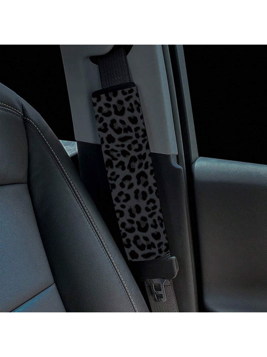 1pc Car Seat Belt Cover With Leopard Print Pattern, Universal Fit For SUV, Sedan, Protect Your Vehicle Interior,Cheetah Print Car Stuff