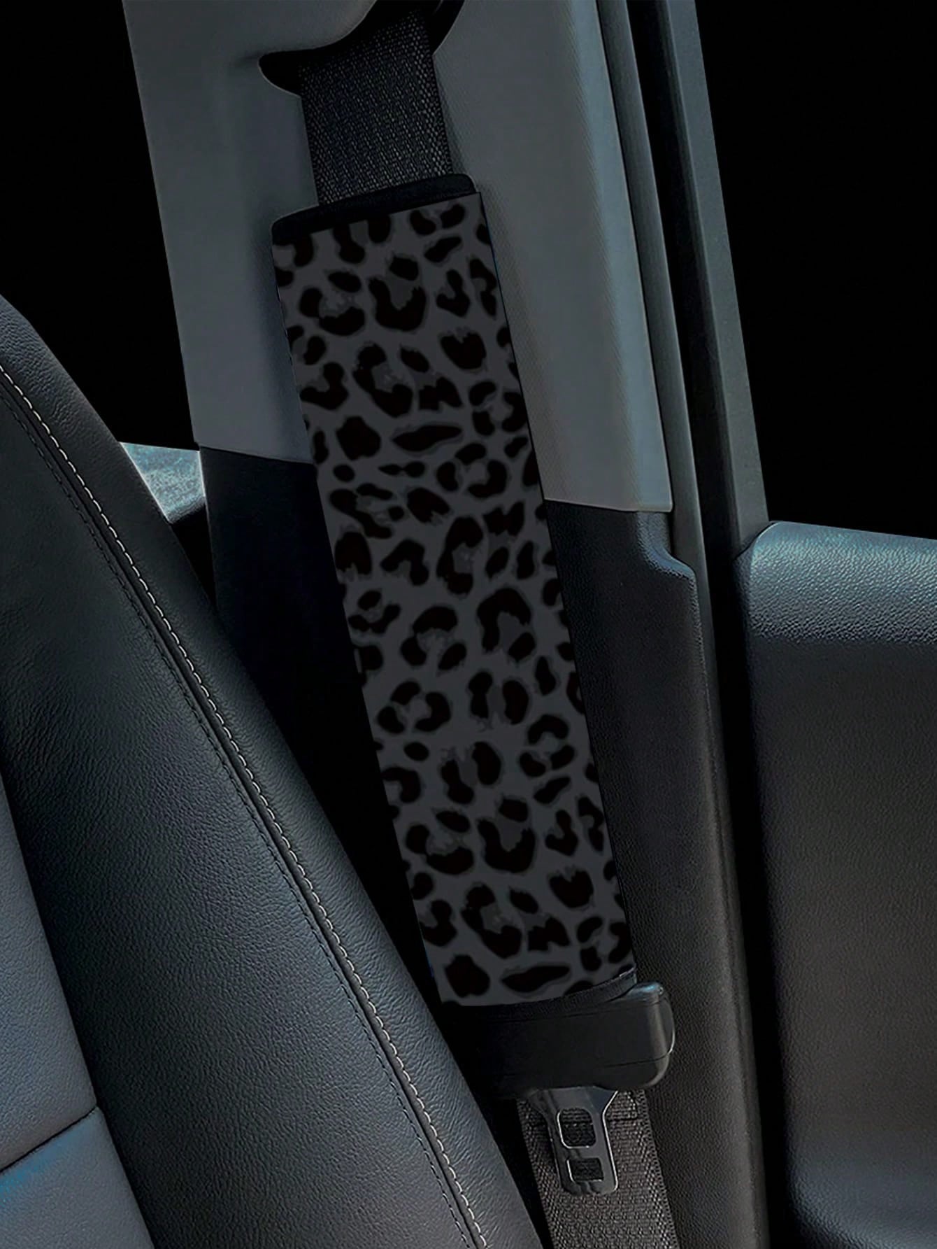 1pc Car Seat Belt Cover With Leopard Print Pattern, Universal Fit For SUV, Sedan, Protect Your Vehicle Interior,Cheetah Print Car Stuff
