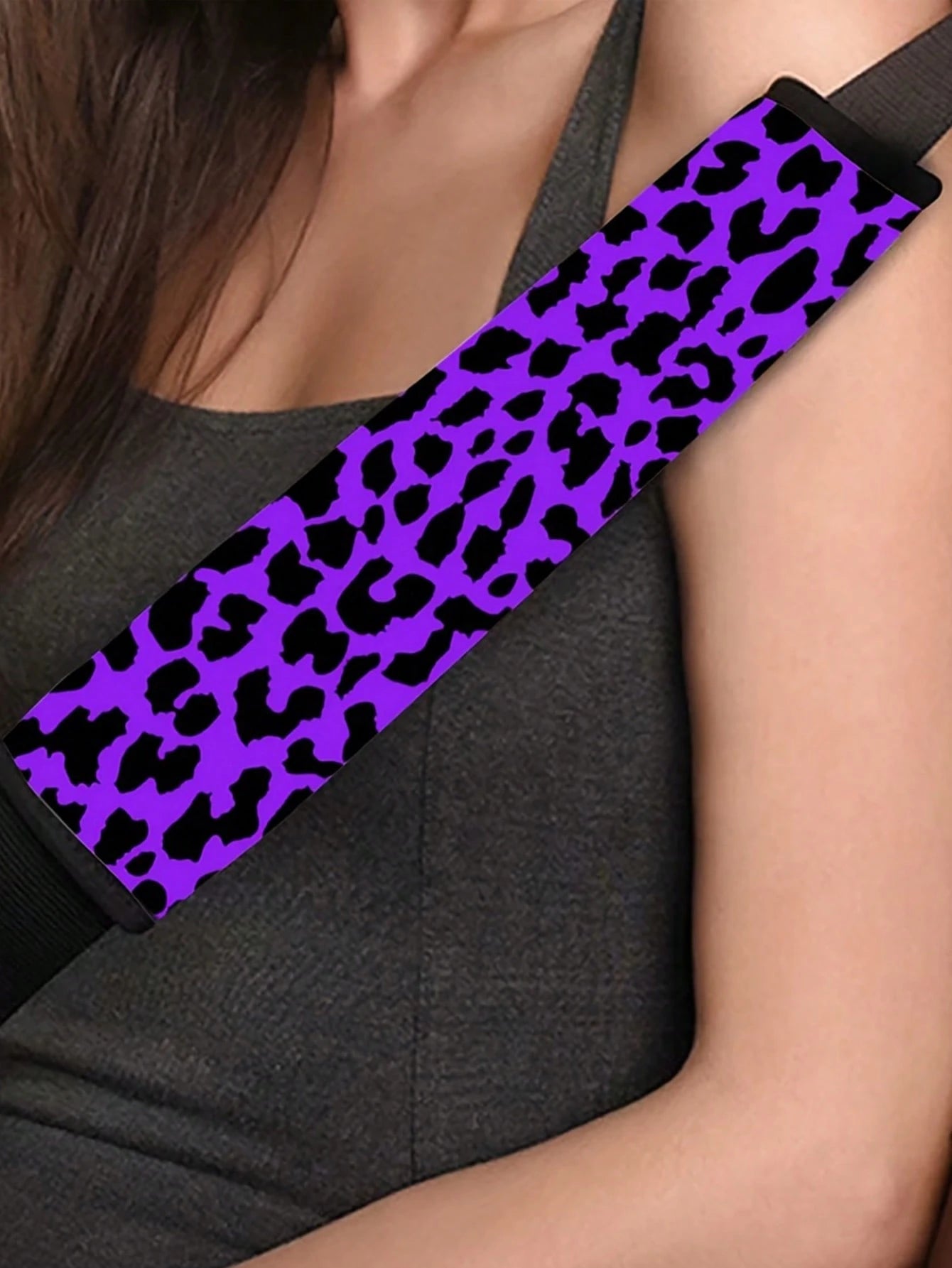 1pc Car Seat Belt Cover With Leopard Print Pattern, Universal Fit For SUV, Sedan, Protect Your Vehicle Interior,Cheetah Print Car Stuff
