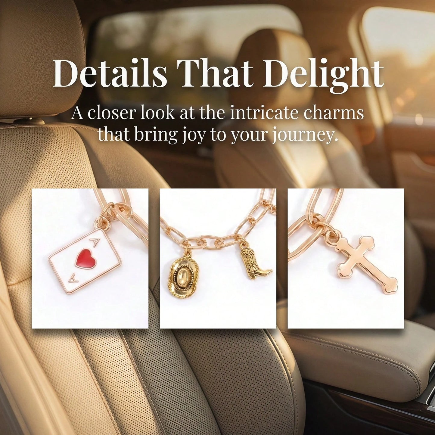 1pc Car Steering Wheel Decorative Pendant, Rearview Mirror Alloy Hanging Ornament, Bohemian