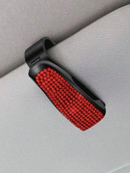 1pc Car Sunshade Glasses Clip Glasses Clip Card Clip Car Sunshade Clip For Glasses Car Sunshade Multifunctional Clip Imitation Diamond Decoration Decoration Car Sunshade