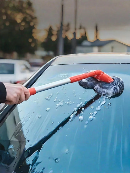 1pc [Car Wash Brush] Adjustable Long-Handle Car Cleaning Brush, Microfiber Car Washing Tool – Heavy-Duty Multi-Surface Car Wash Mop For Trucks, SUVs, Household Use And Vehicle Detailing, Soft Lint-Fre