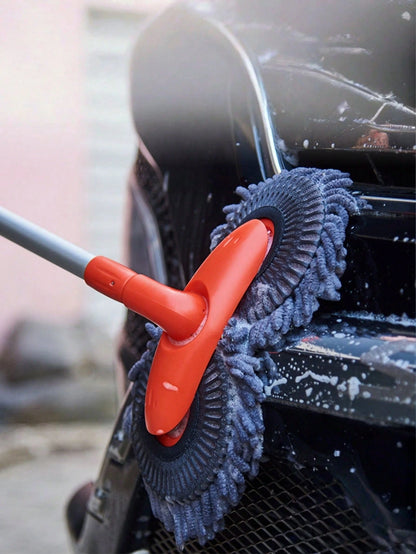1pc [Car Wash Brush] Adjustable Long-Handle Car Cleaning Brush, Microfiber Car Washing Tool – Heavy-Duty Multi-Surface Car Wash Mop For Trucks, SUVs, Household Use And Vehicle Detailing, Soft Lint-Fre
