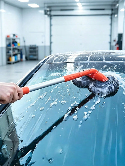 1pc [Car Wash Brush] Adjustable Long-Handle Car Cleaning Brush, Microfiber Car Washing Tool – Heavy-Duty Multi-Surface Car Wash Mop For Trucks, SUVs, Household Use And Vehicle Detailing, Soft Lint-Fre