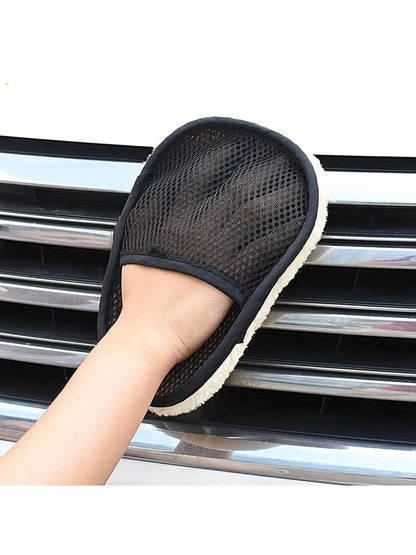 1pc Car Wool Soft Hand Glove Cleaning Brush 15*24cm For Car Cleaning