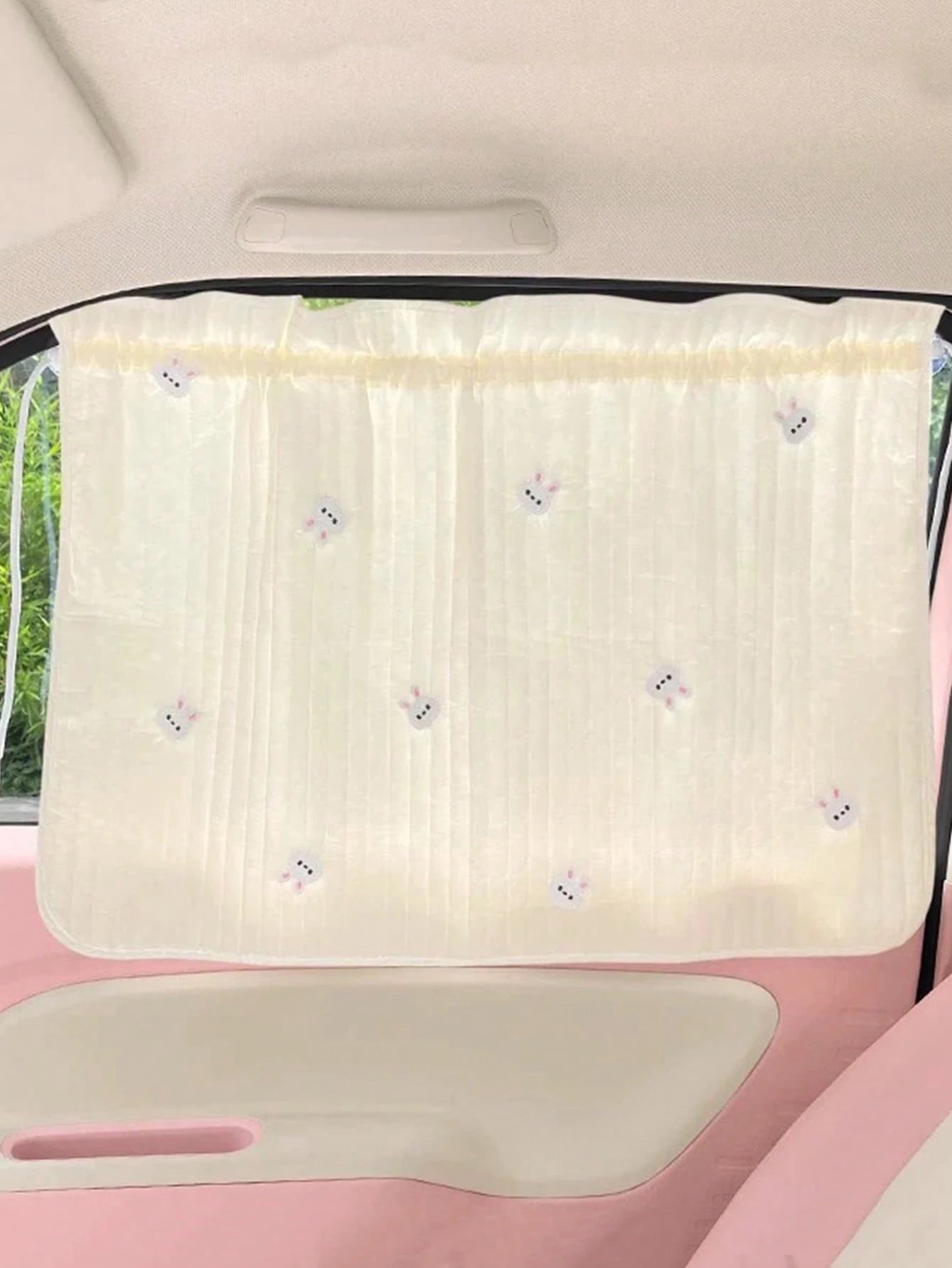 1pc Cartoon Car Sun Shade, Cute Car Sun Shade, Quilted Heat Insulation Sun Shade, Side Curtain, Summer Retractable Car Sun Shade, Side Curtain