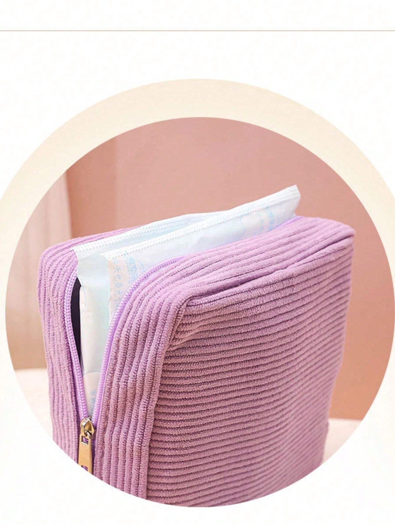 1pc Cartoon Sanitary Pad Storage Bag, Zipper Sanitary Pad Organizer, Tampon Storage Pouch, Mini Cosmetic Bag, Convenient Period Supplies Organizer, Baby Diaper Bag, Multi-Functional Storage Bag, Essen