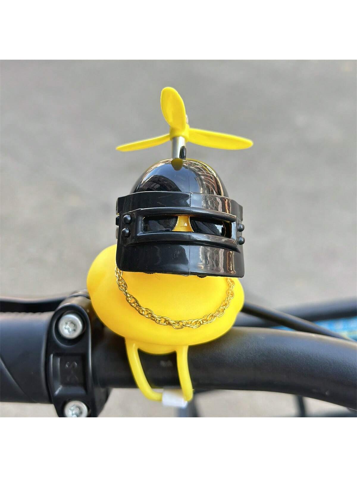 1pc Cool Motorcycle & Bicycle Dashboard Decor, PVC, 1pc Wind-Proof Duck With Helmet & Goggles