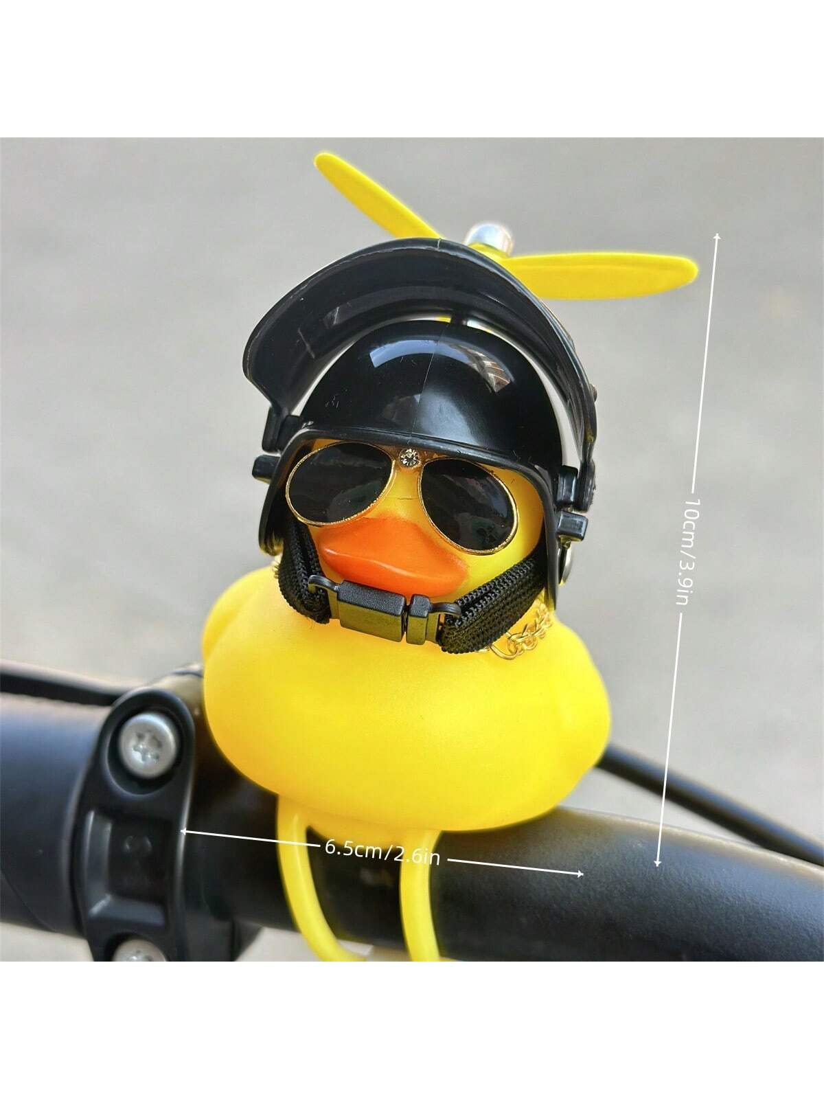 1pc Cool Motorcycle & Bicycle Dashboard Decor, PVC, 1pc Wind-Proof Duck With Helmet & Goggles