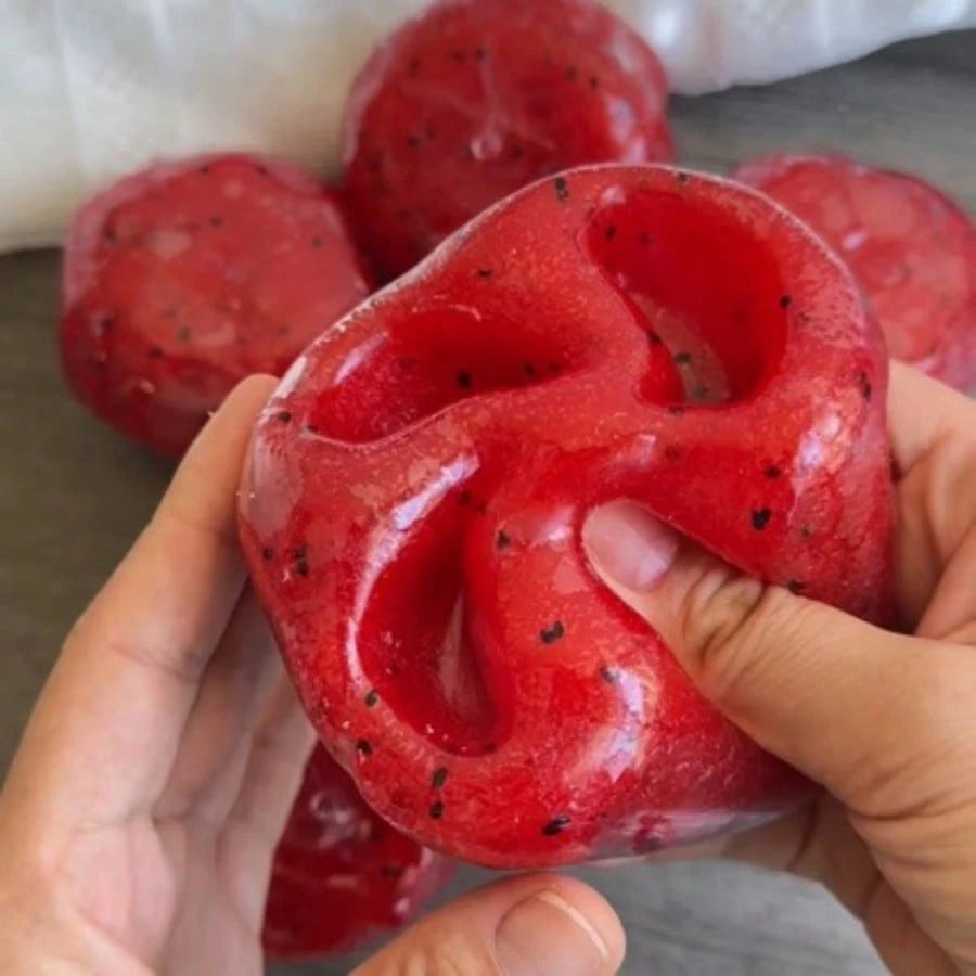 1pc Creative Watermelon Shaped Squeeze Toy, Handmade Ice Cream Texture, Crisp ASMR Sound, Slow Rebound Stress Relief, Watermelon Ice Ball Sand Squeeze Toy, Anxiety Relief, ADHD/Autism Fingertip Toy, S