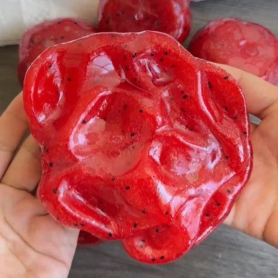 1pc Creative Watermelon Shaped Squeeze Toy, Handmade Ice Cream Texture, Crisp ASMR Sound, Slow Rebound Stress Relief, Watermelon Ice Ball Sand Squeeze Toy, Anxiety Relief, ADHD/Autism Fingertip Toy, S
