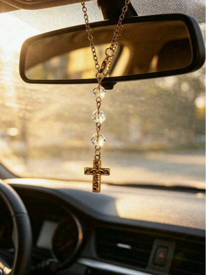 1pc Cross Car Pendant Car Steering Wheel Decoration Chain Car Interior Decoration Accessories