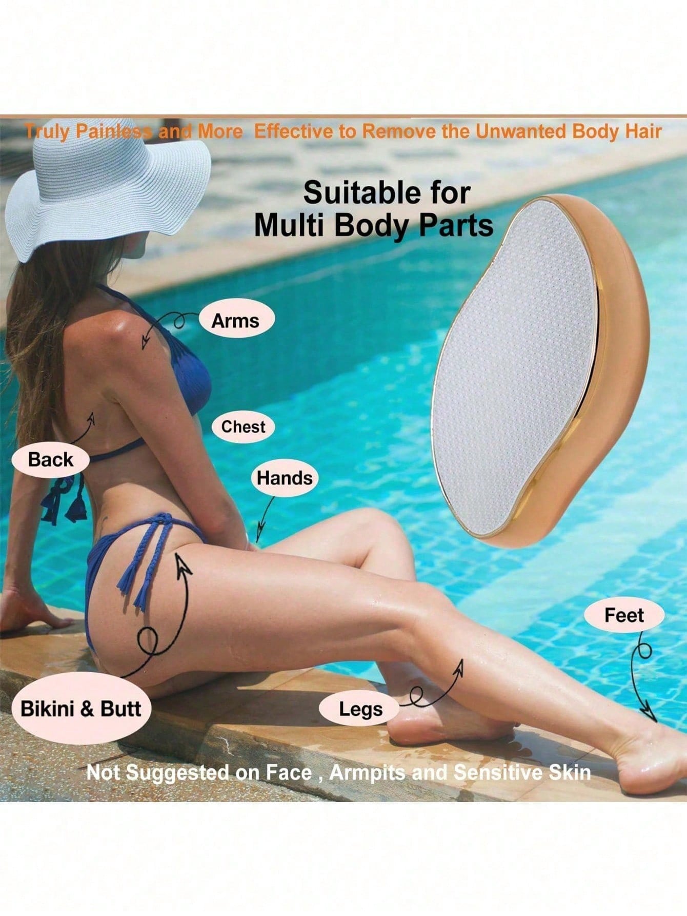 1pc Crystal Leg Hair Remover, Unisex, Reusable, Painless Callus Removal & Depilation Tool (No Shaving Required), Magical Leg Hair Cooler, Also Suitable For Back, Arms And Legs
