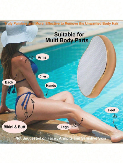 1pc Crystal Leg Hair Remover, Unisex, Reusable, Painless Callus Removal & Depilation Tool (No Shaving Required), Magical Leg Hair Cooler, Also Suitable For Back, Arms And Legs