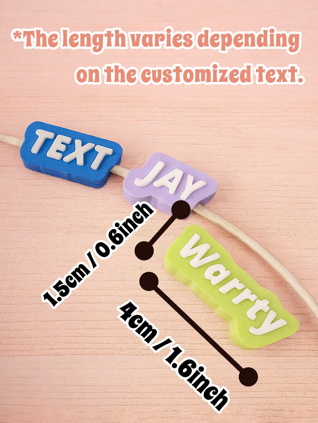 1pc Custom Cable Protector, Custom Name Text, Personalized 3D Printed Charger Label For IPhone, IPad, Travel, Desk, Or Office Use – Unique Name Gift For Birthday, Valentine's Day, Mother's Day, Father