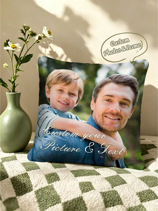 1PC Custom Cushion Cover DIY Customized Throw Pillow Home Decorative Square Wedding Pet Baby Print Pillowcase Without Insert Home Textile Breathable Lightweight Soft Sofa Bed Velvet Material Personali